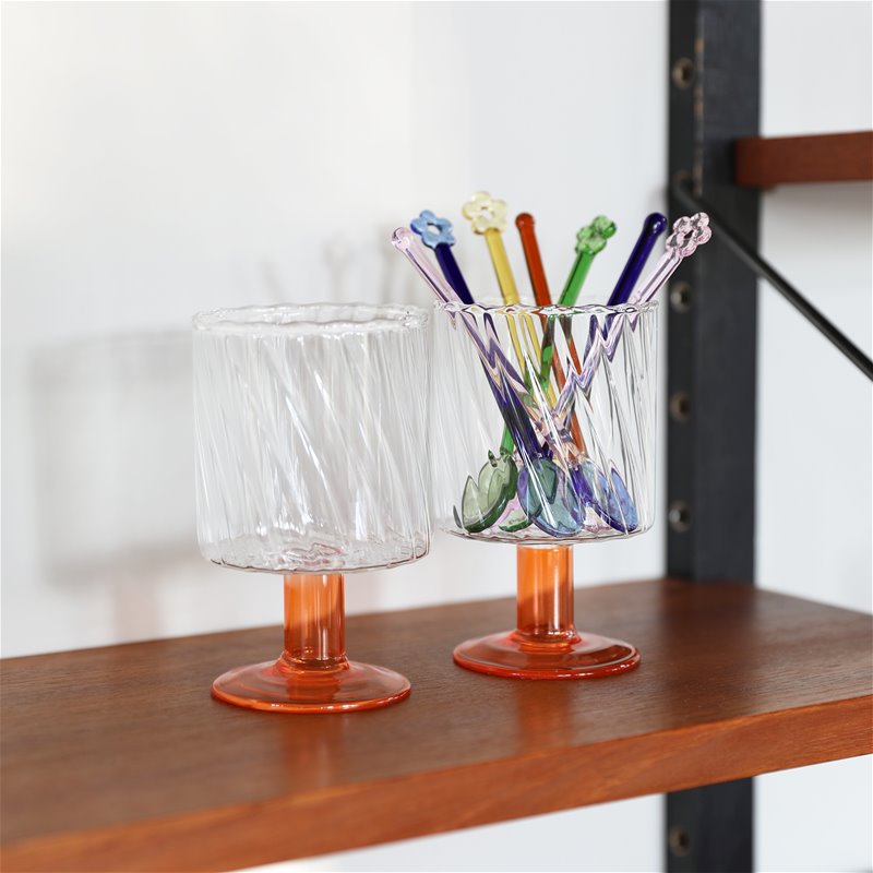 Orange Twirl Glass